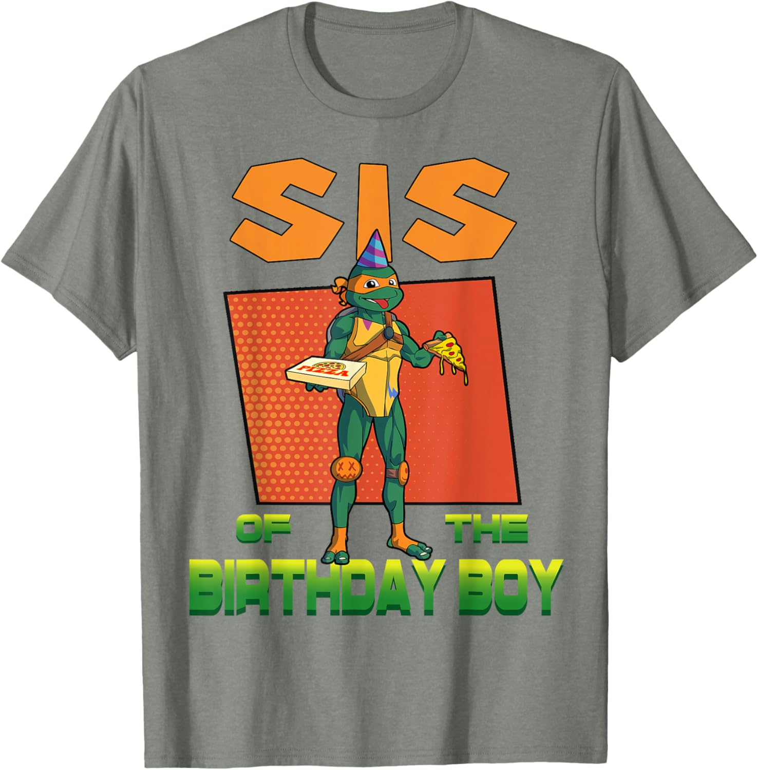 Mademark Teenage Mutant Ninja Turtles Mikey Pizza Birthday Party T-Shirt - 7