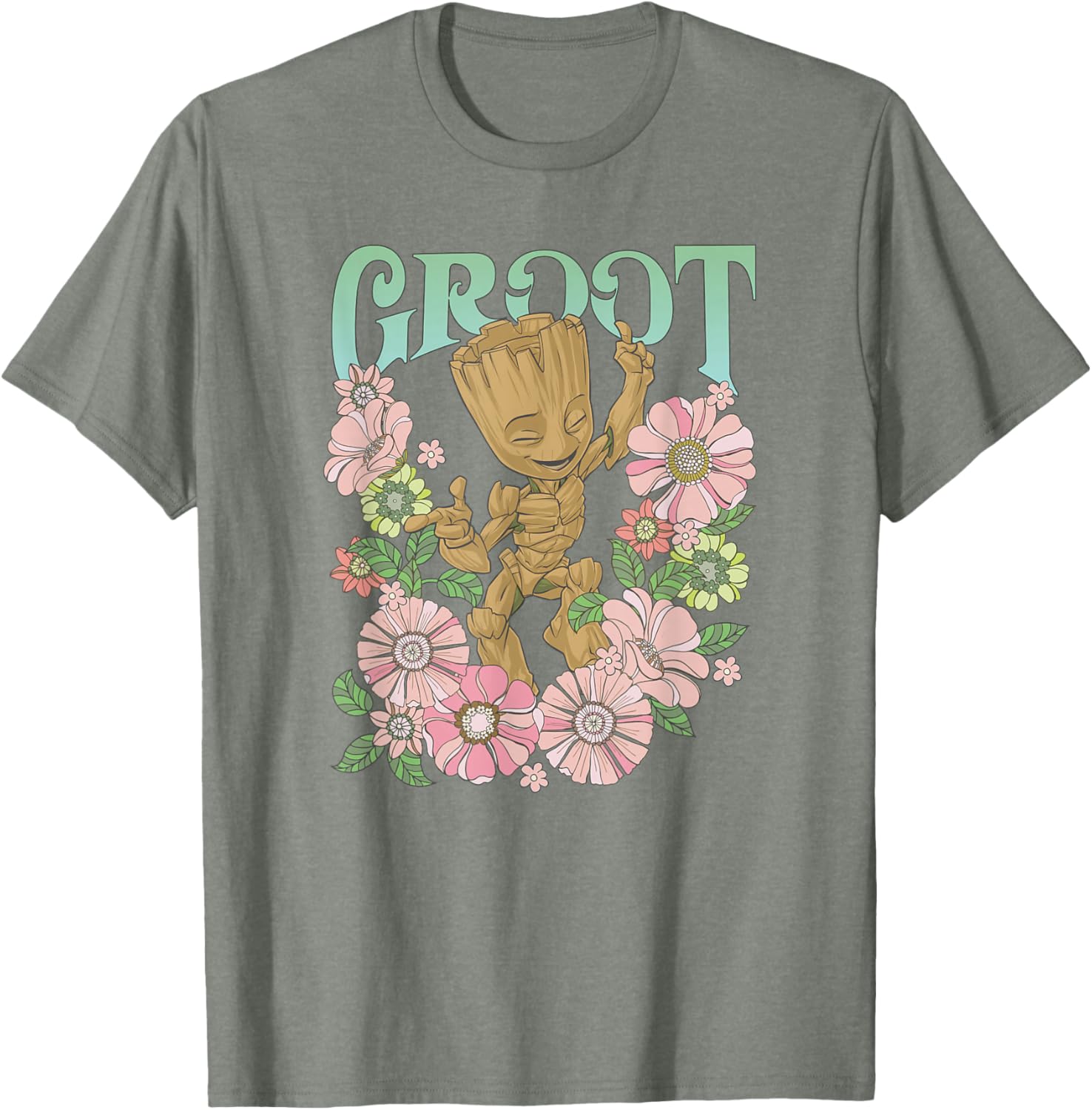 Marvel Guardians of the Galaxy Groot Floral Dance T-Shirt for Fans - 1
