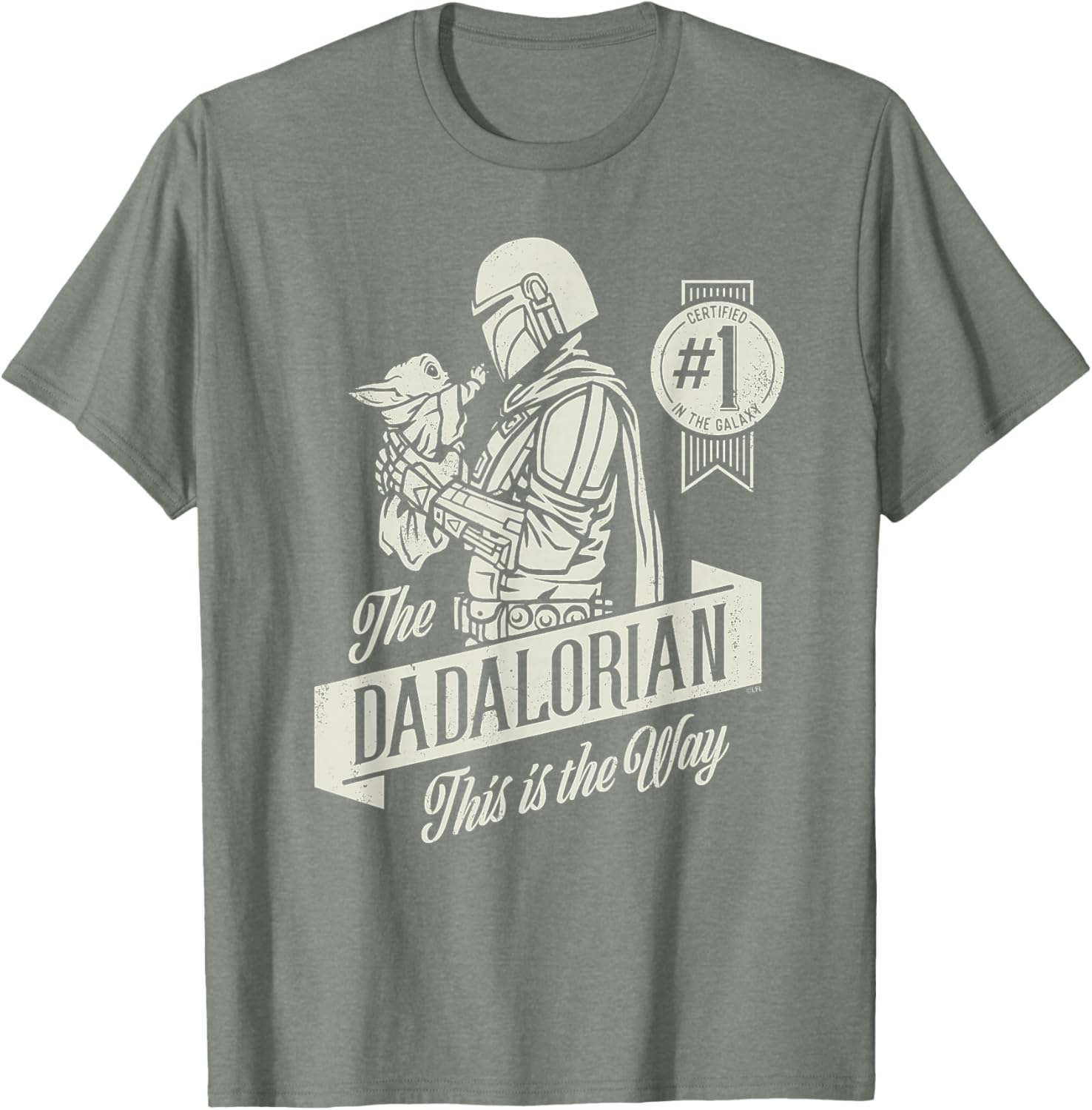 Star Wars Mandalorian Grogu Dadalorian Father's Day T-Shirt for Dads - 13