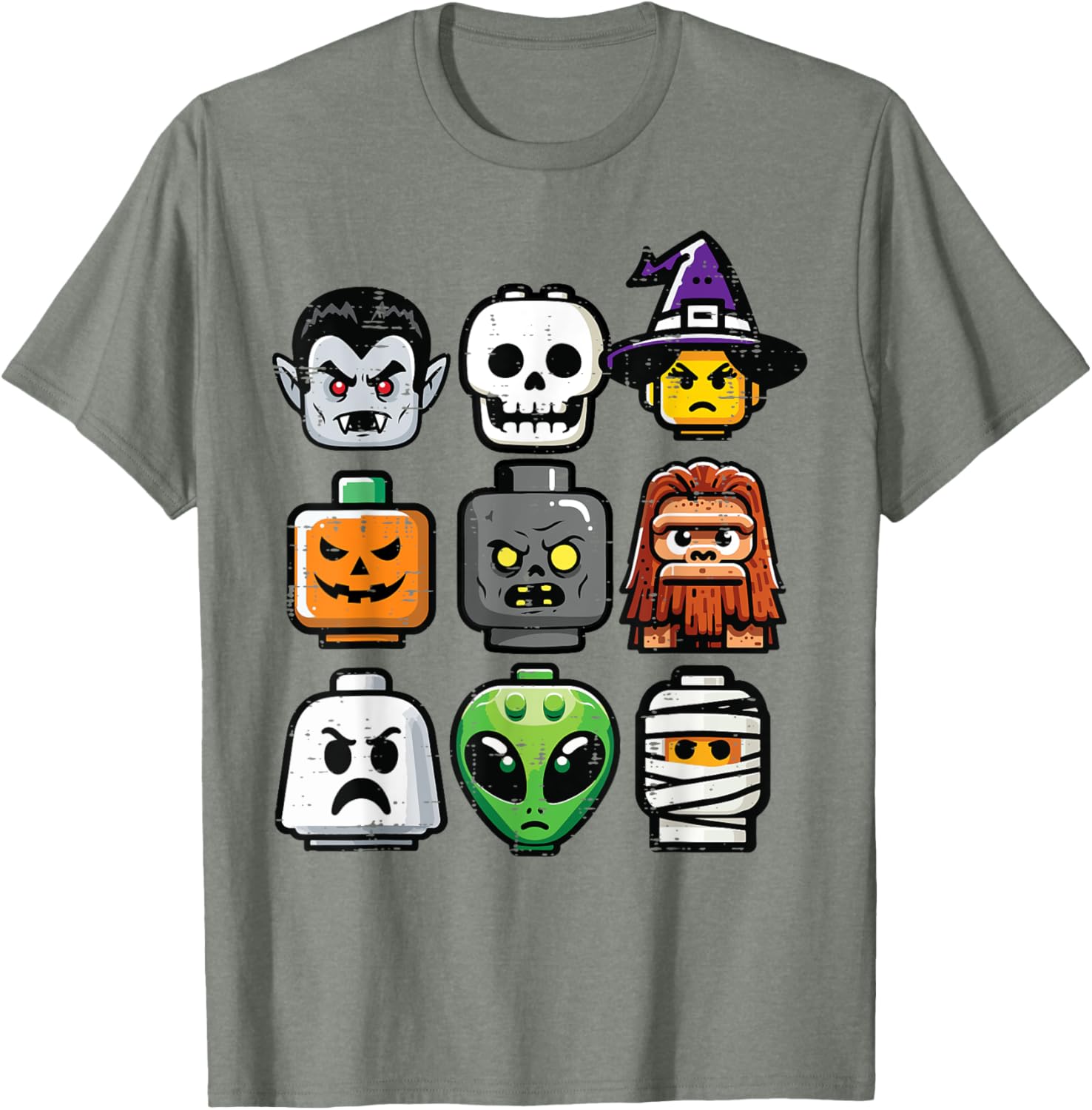 Halloween Pumpkin Ghost Heads T-Shirt for Kids and Boys Costume Fun - 8