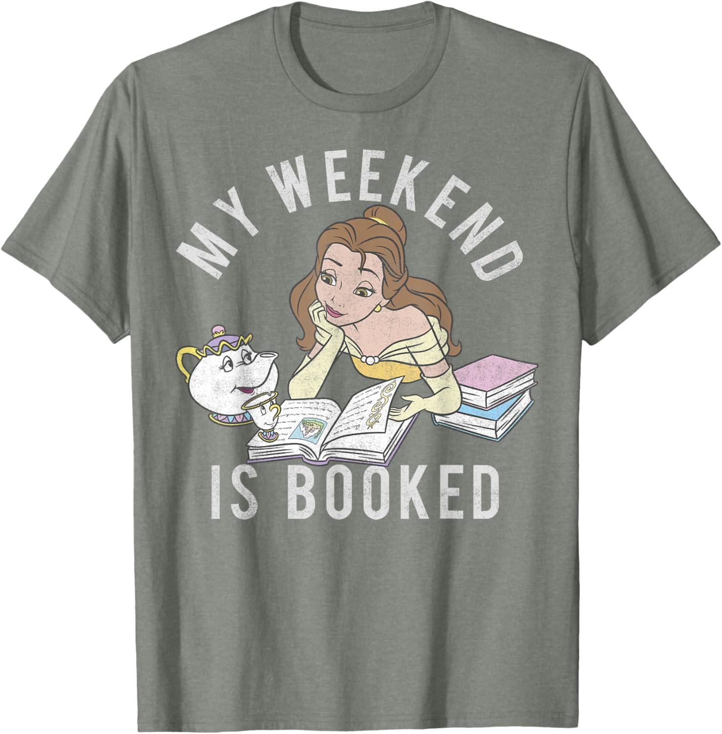 Disney Beauty and the Beast Belle My Weekend Is Booked T-Shirt Small - 4
