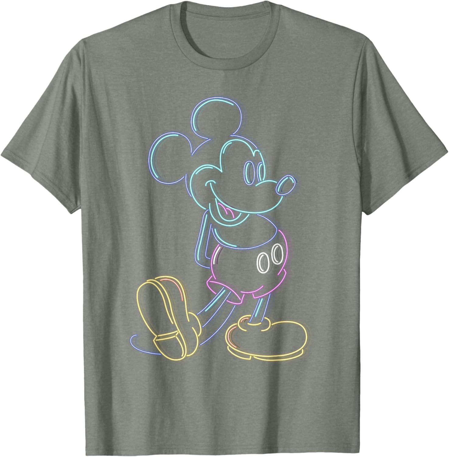 Disney Mickey Mouse Neon Line Portrait T-Shirt for Kids and Adults - 7