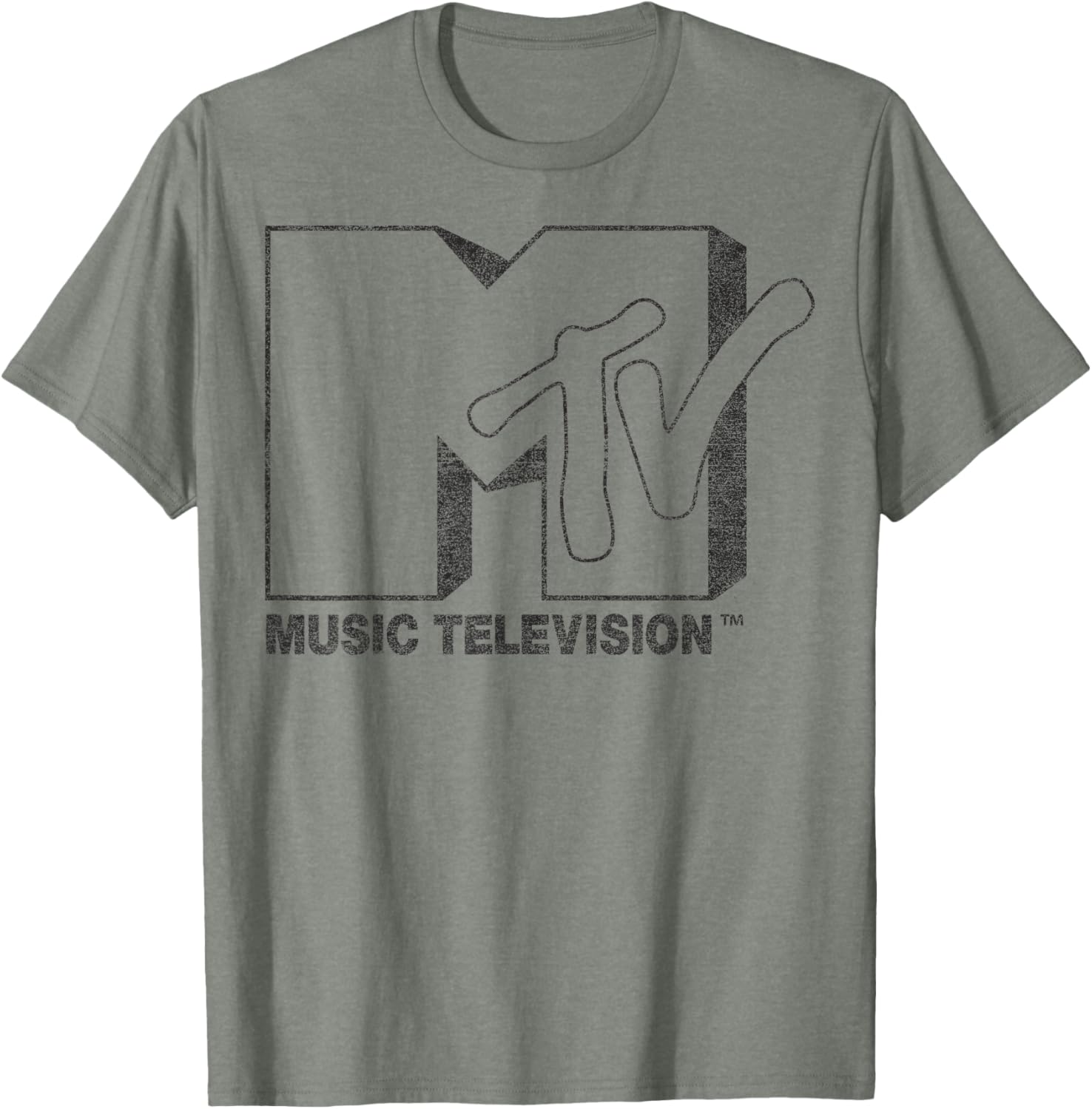 MTV Distressed Vintage Black and White Logo Graphic T-Shirt for Trendy Style - 8
