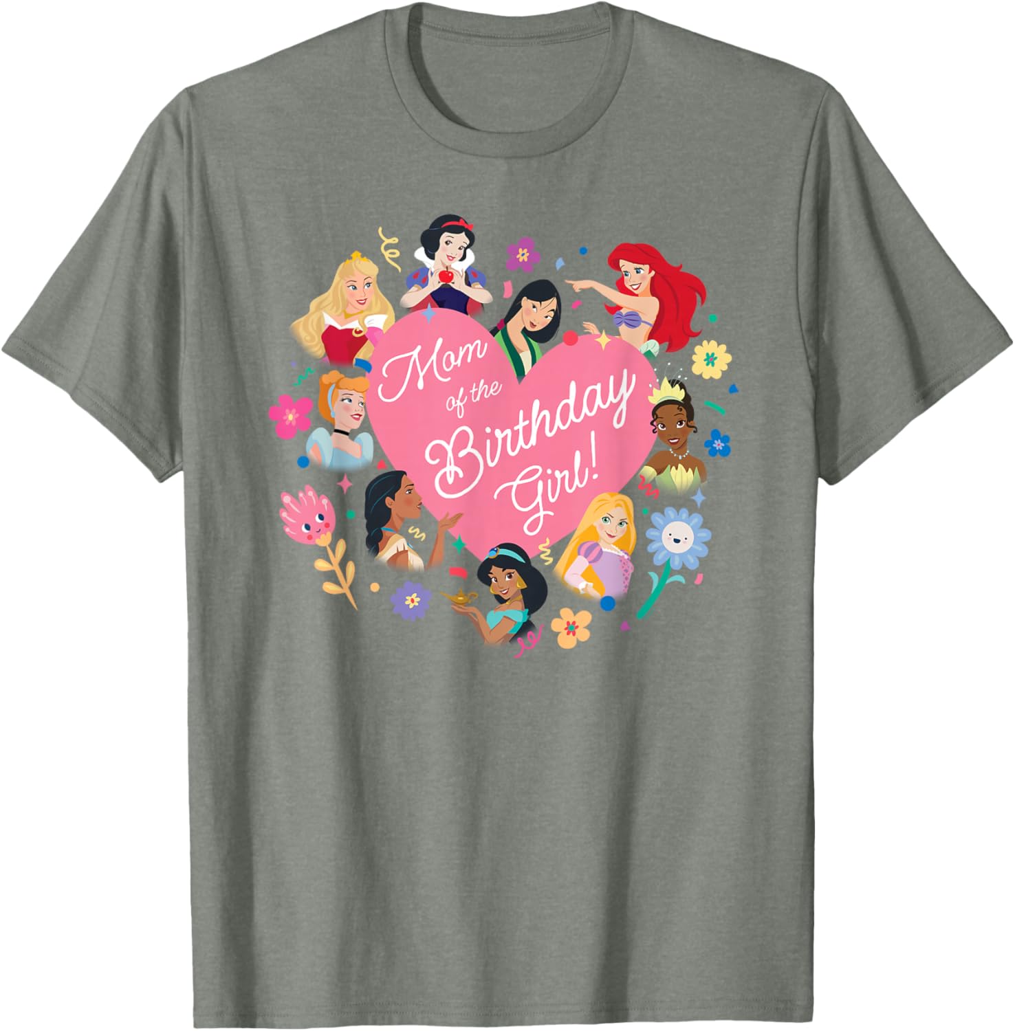 Disney Princess Heart T-Shirt for Birthday Girl's Mom - Cute Gift Idea - 11
