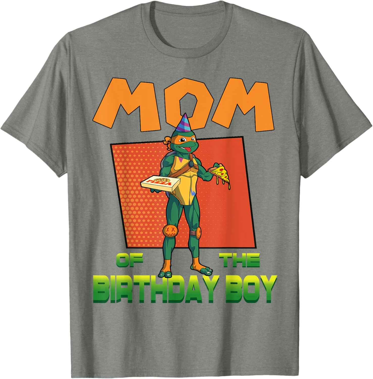 Mademark Teenage Mutant Ninja Turtles Mikey Birthday Pizza Party T-Shirt - 25
