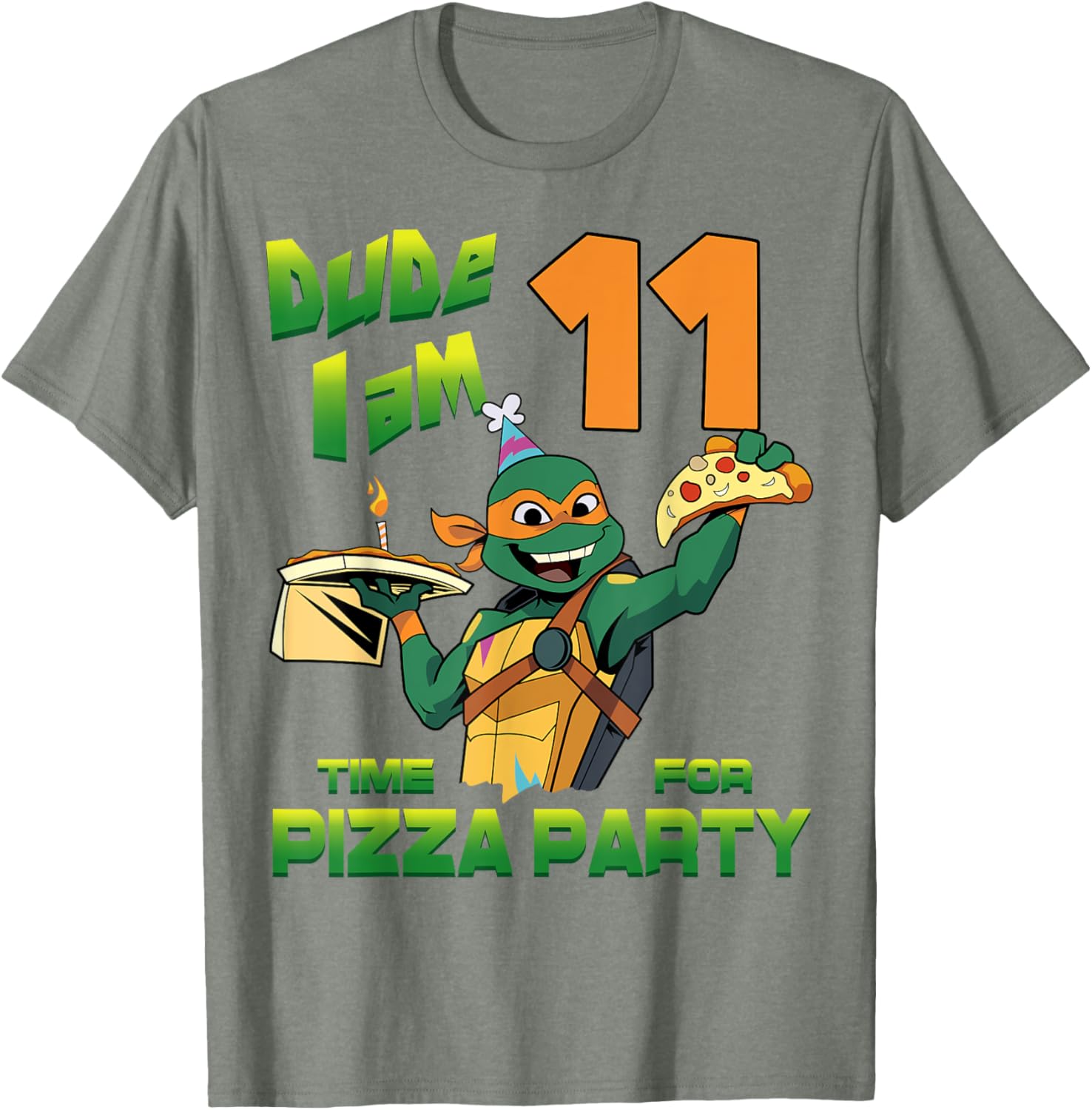 Mademark Teenage Mutant Ninja Turtles Mikey Pizza Birthday T-Shirt - 12