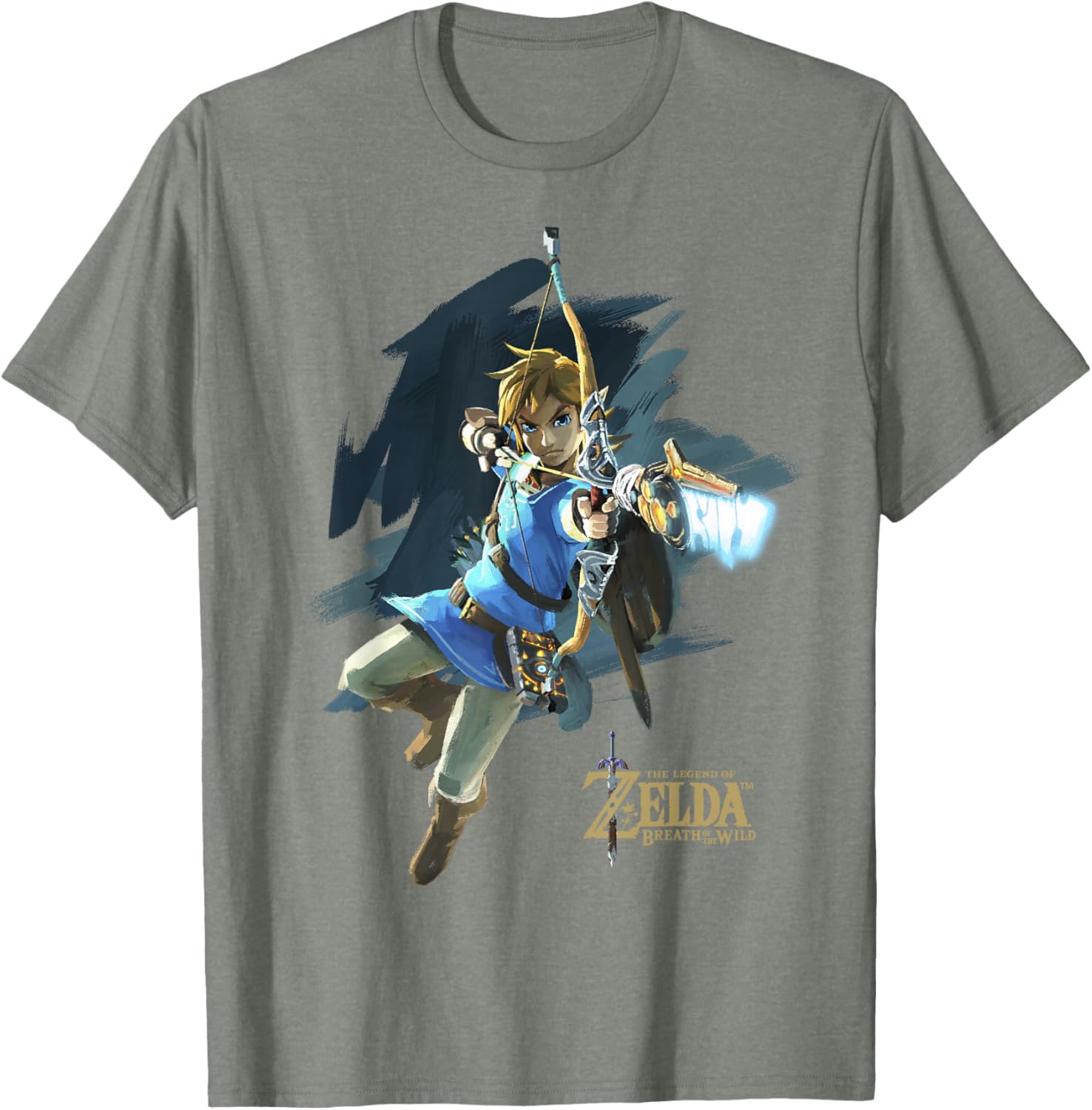 Legend Of Zelda Breath Of The Wild Link Archer Jump Shot T-Shirt - 3