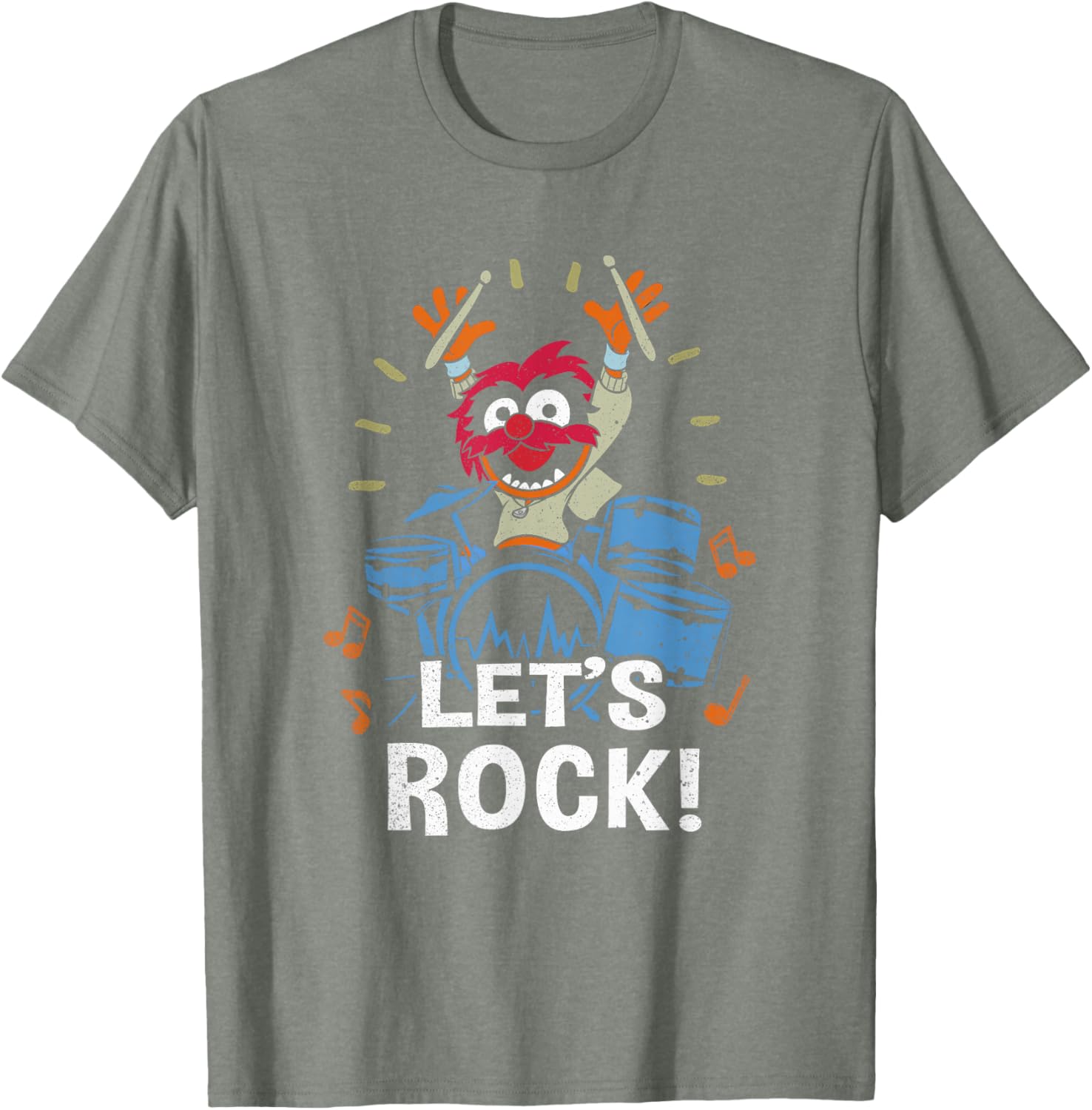 Disney Muppets Animal Let's Rock Distressed Logo T-Shirt for Fans - 2