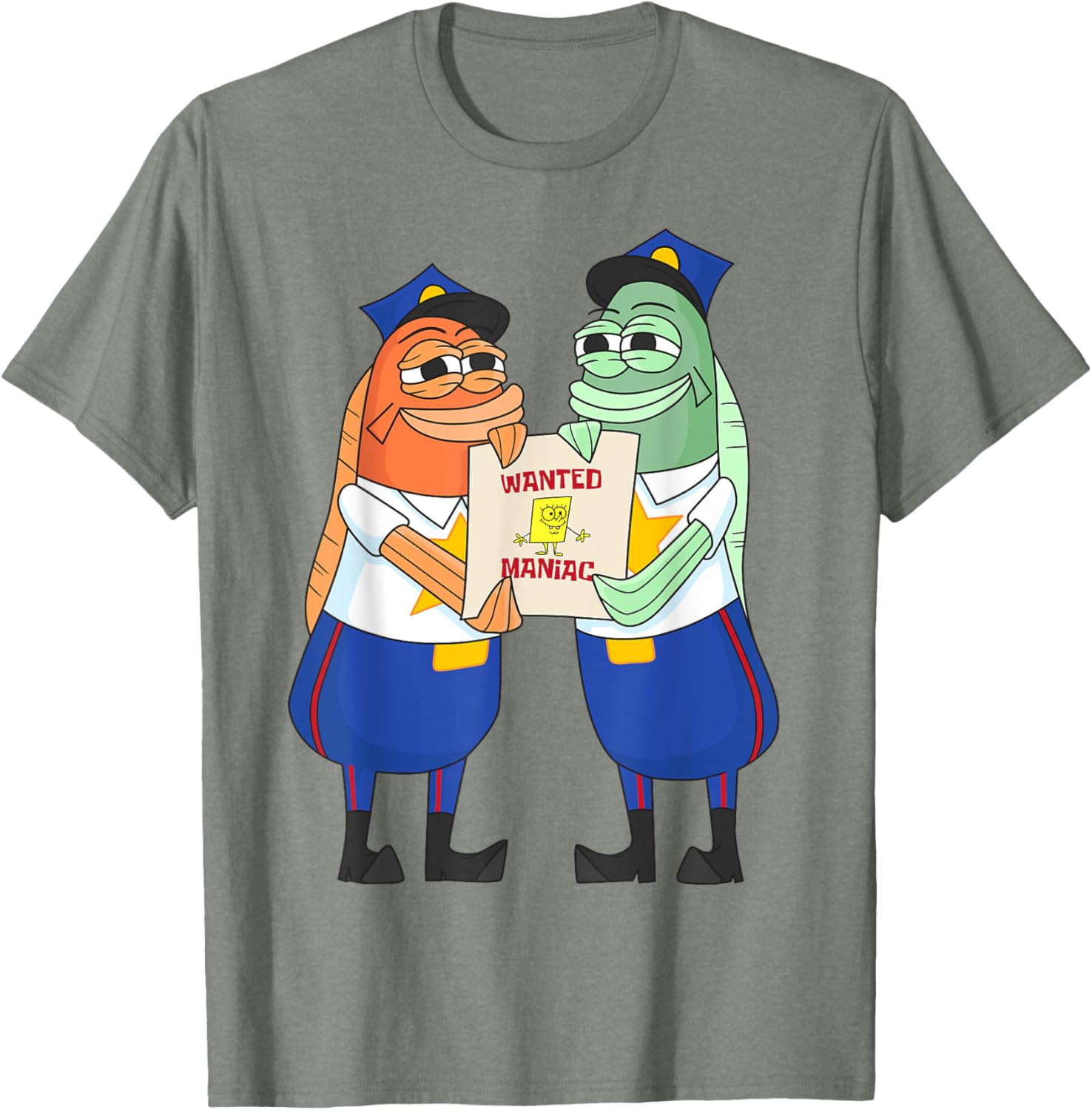 Mademark SpongeBob Wanted Maniac T-Shirt for Fun and Fashion Lovers - 13