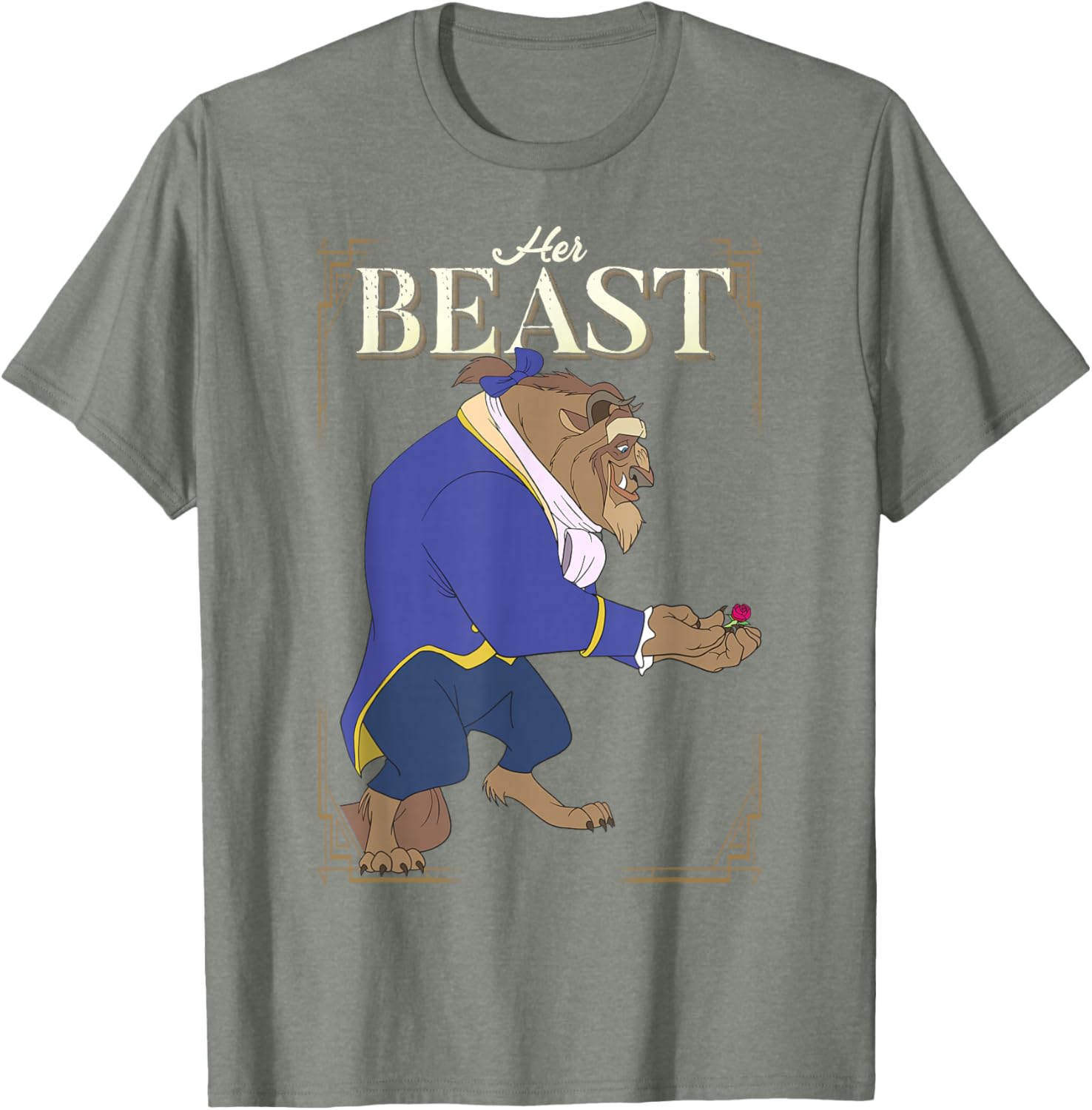 Disney Beauty and the Beast Her Beast Framed Portrait Graphic T-Shirt - 1