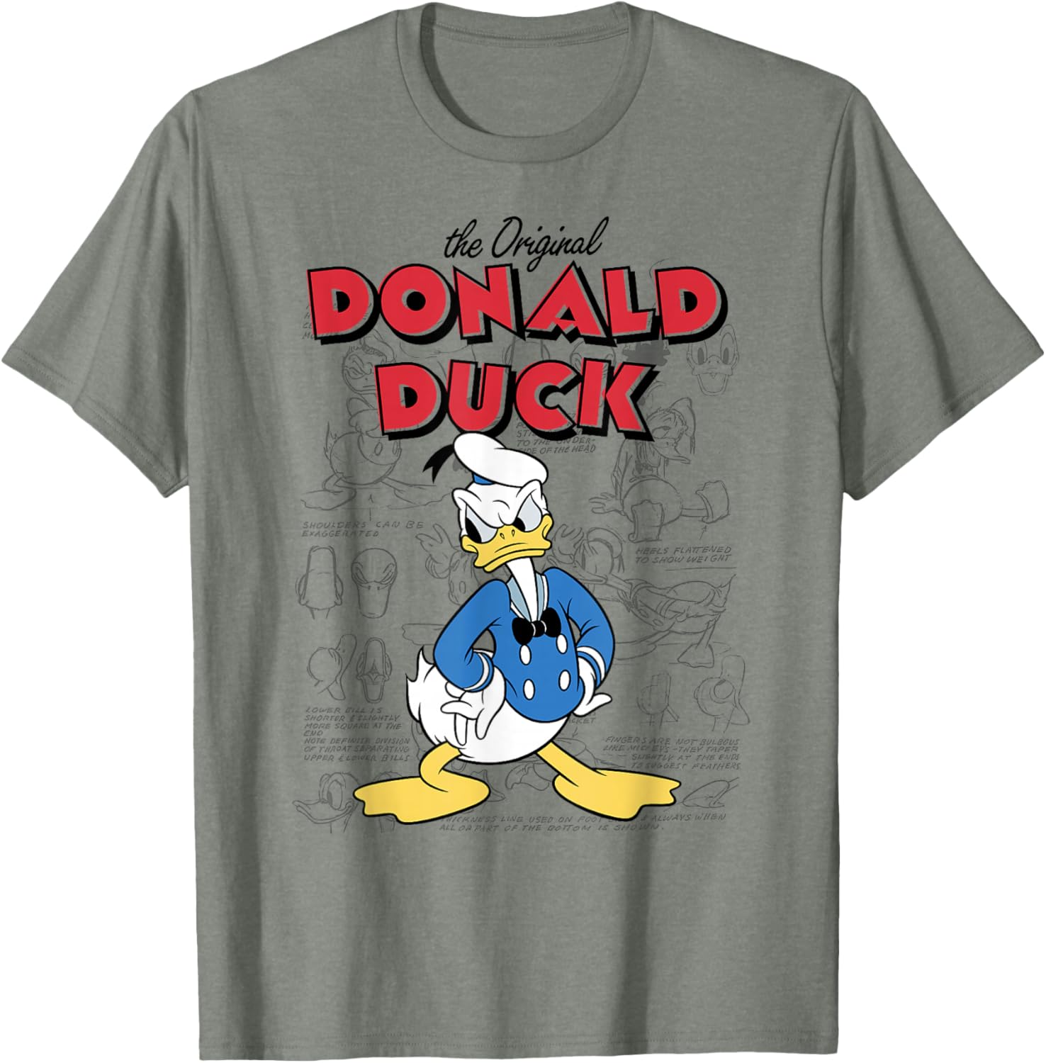 Mickey and Friends Donald Duck Sketch T-Shirt for Fun Disney Fans - 7