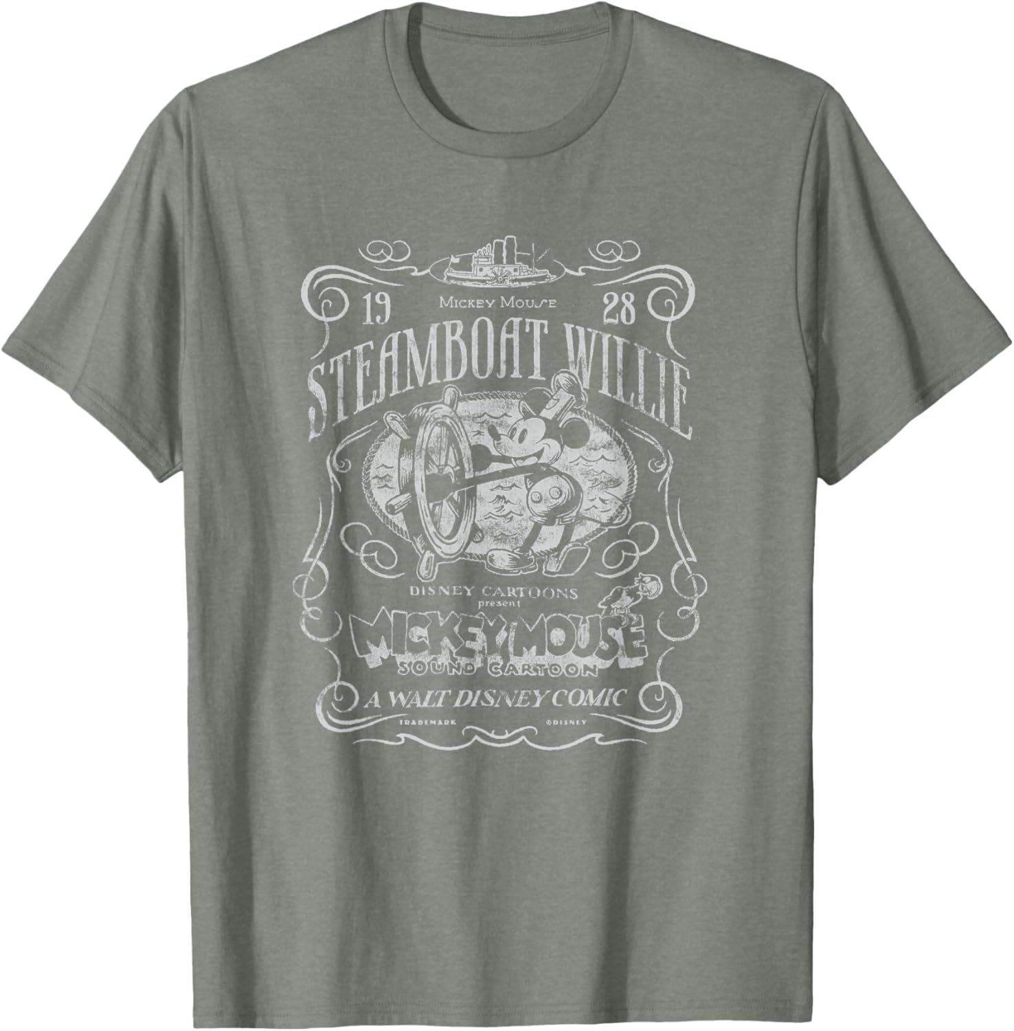 Disney 100 Mickey Mouse Steamboat Willie Tribute T-Shirt for Fans - 7