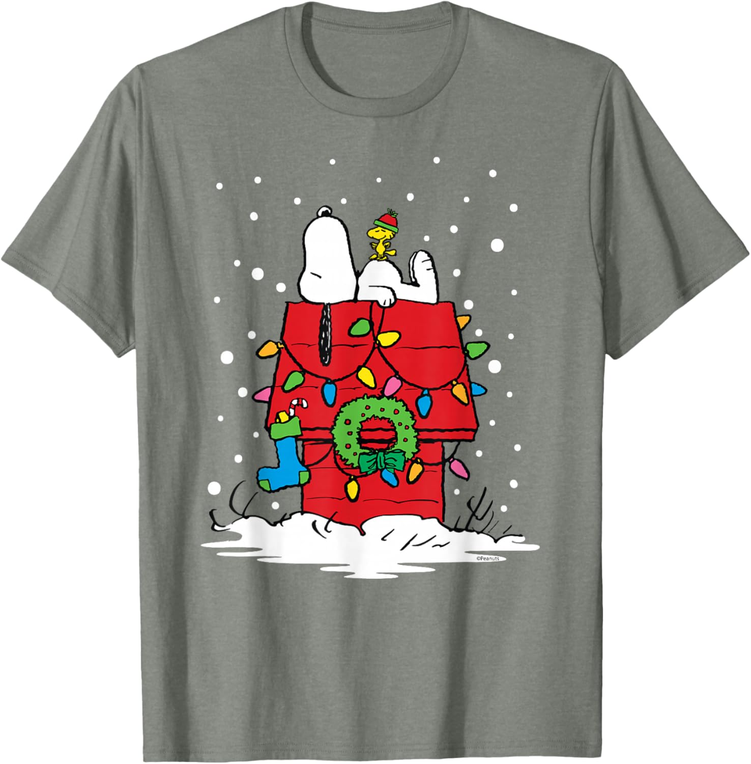 Peanuts Snoopy Woodstock Holiday Stocking T-Shirt for Festive Fun - 6