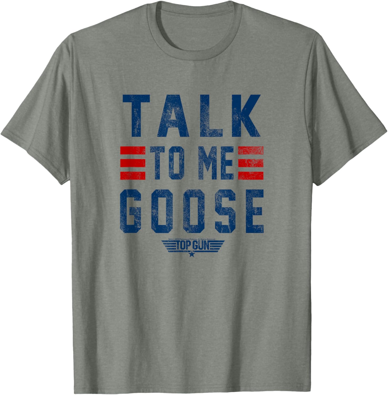 Top Gun Talk To Me Goose Distressed Graphic Short Sleeve T-Shirt - 1
