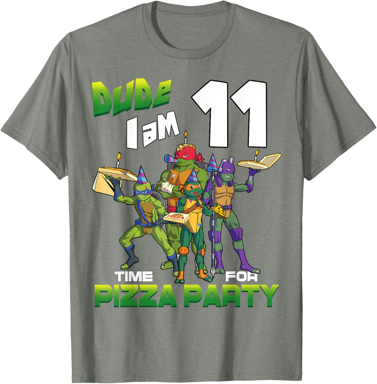 Mademark Teenage Mutant Ninja Turtles Pizza Birthday T-Shirt for Ages 11 - 6