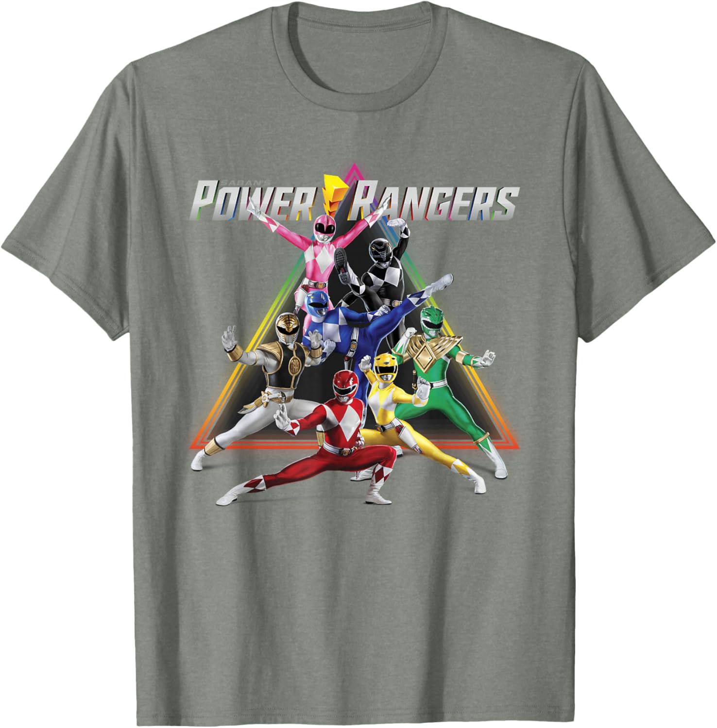 Power Rangers Rainbow Pyramid Retro T-Shirt for Fans and Collectors - 11