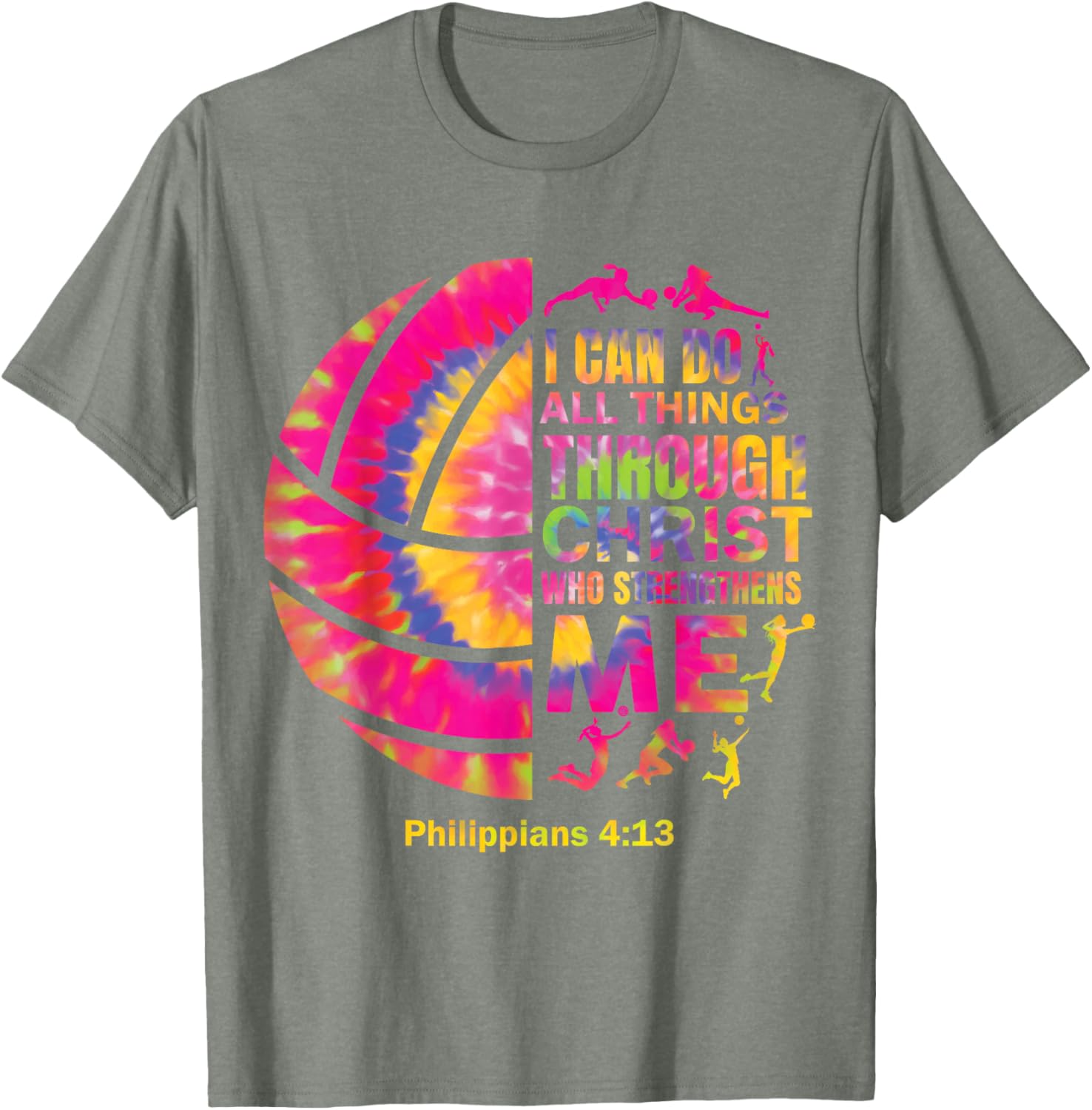 Christian Tie Dye Volleyball T-Shirt for Teen Girls and Women - 19