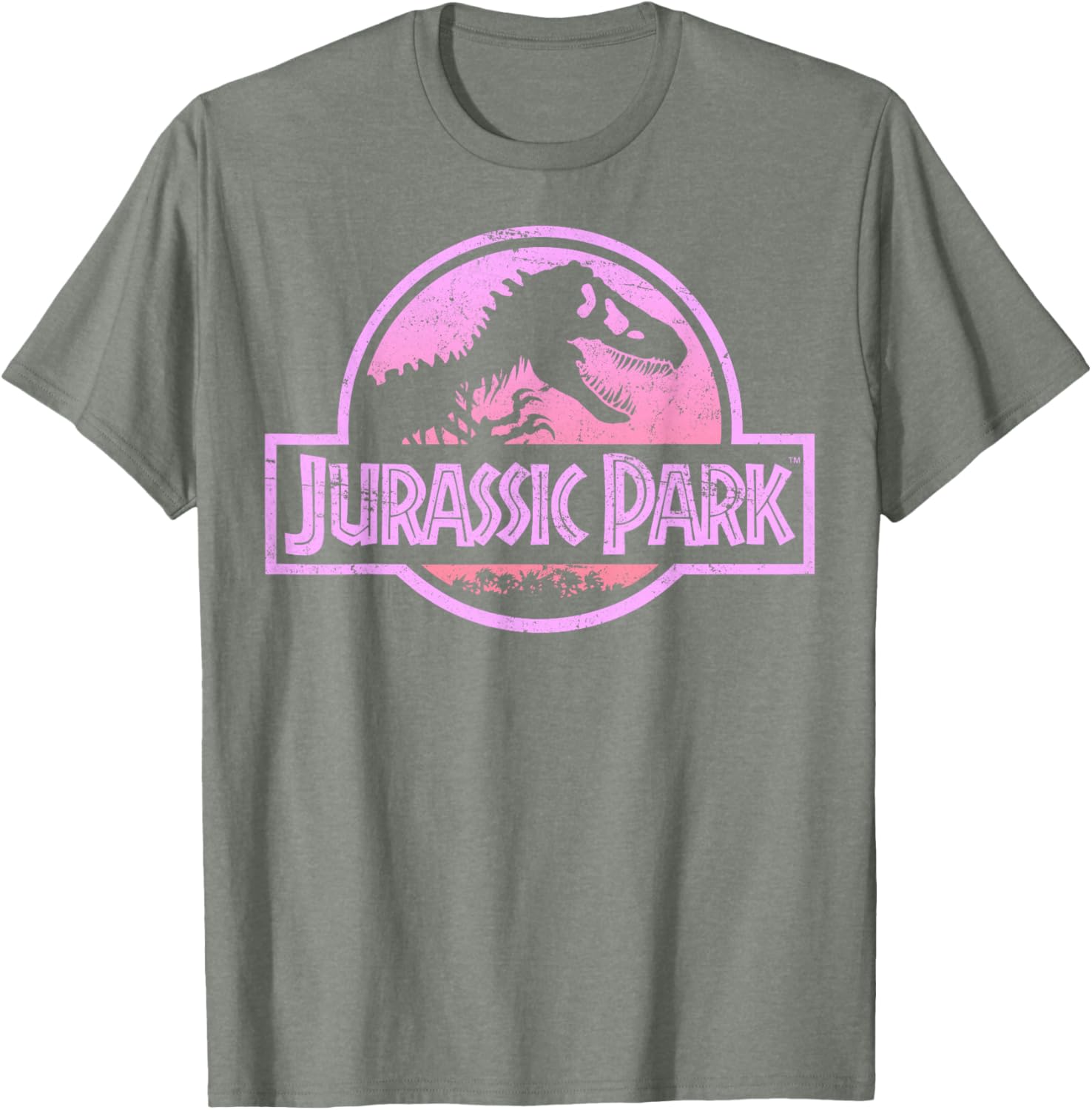 Jurassic Park Neon Pink Logo Graphic T-Shirt for Retro Style Fans - 1
