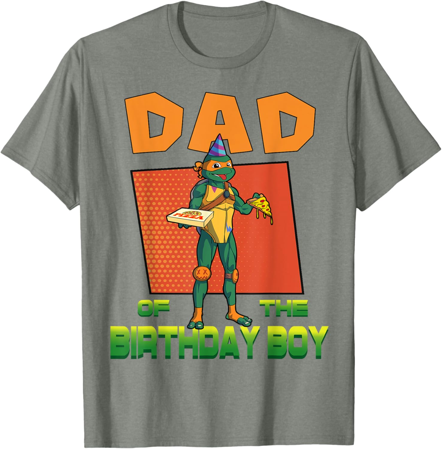 Mikey Daddy of the Birthday Boy Pizza T-Shirt for TMNT Fans - 17