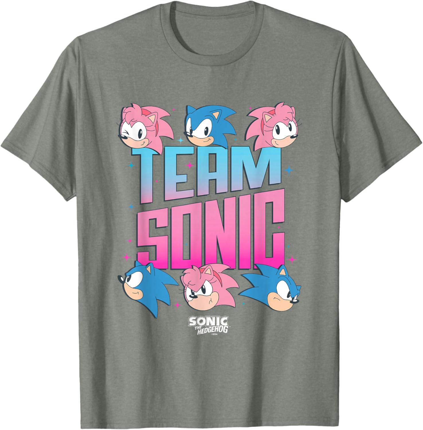 Sonic The Hedgehog Team Amy Rose Retro Logo T-Shirt for Fans - 4