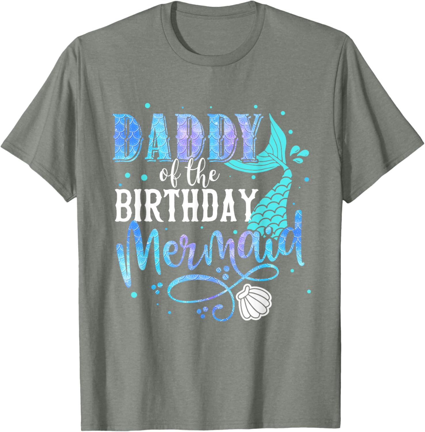 Daddy of the Birthday Mermaid Family Matching Papa T-Shirt for Dads - 10