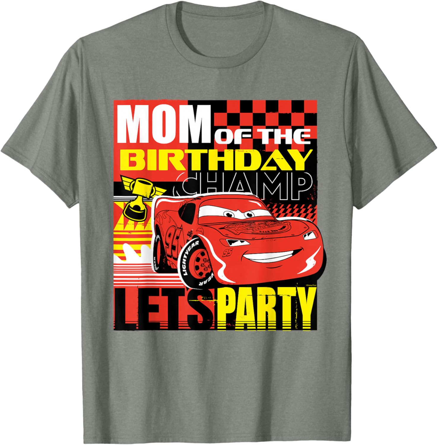 Disney Pixar Cars Mom of the Birthday Champ T-Shirt for Celebrating in Style - 5