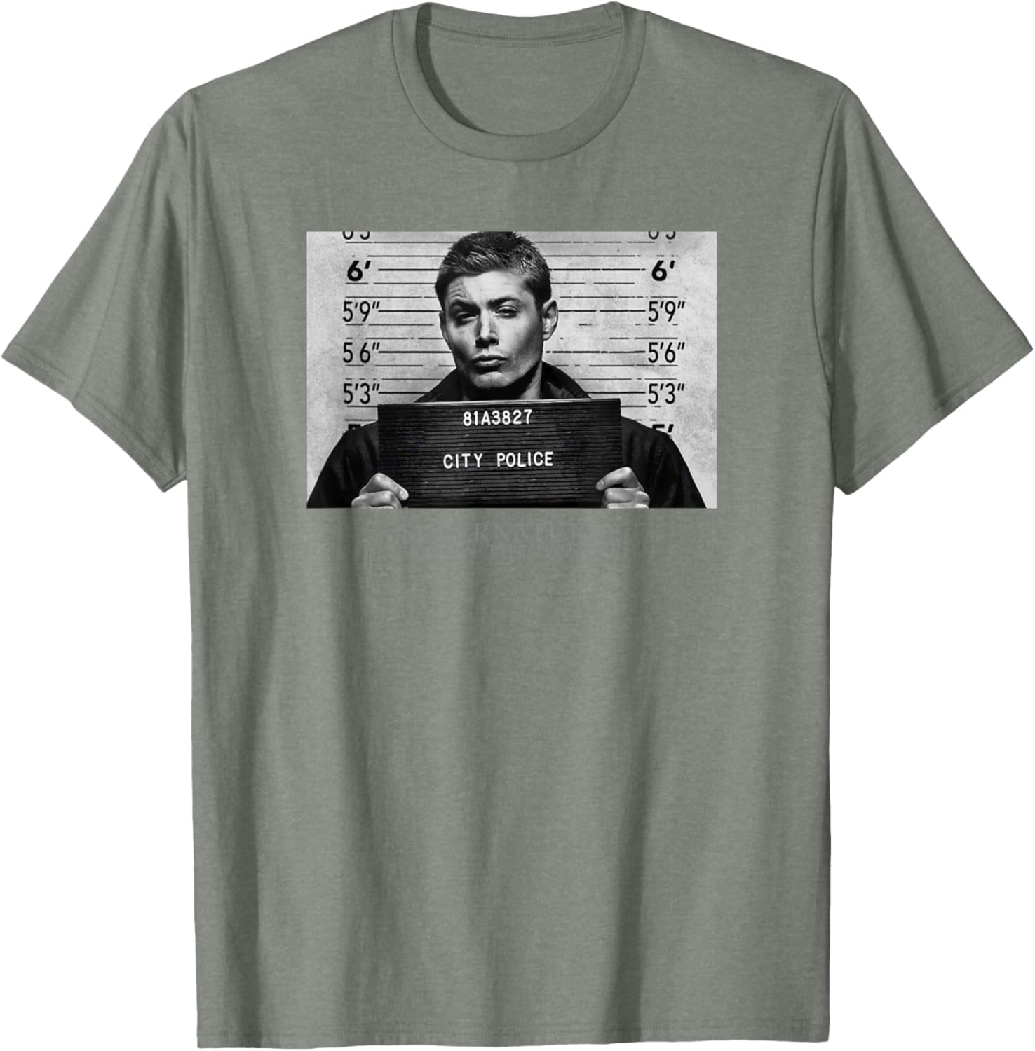 Supernatural Dean Winchester Mugshot Portrait T-Shirt for Fans - 4