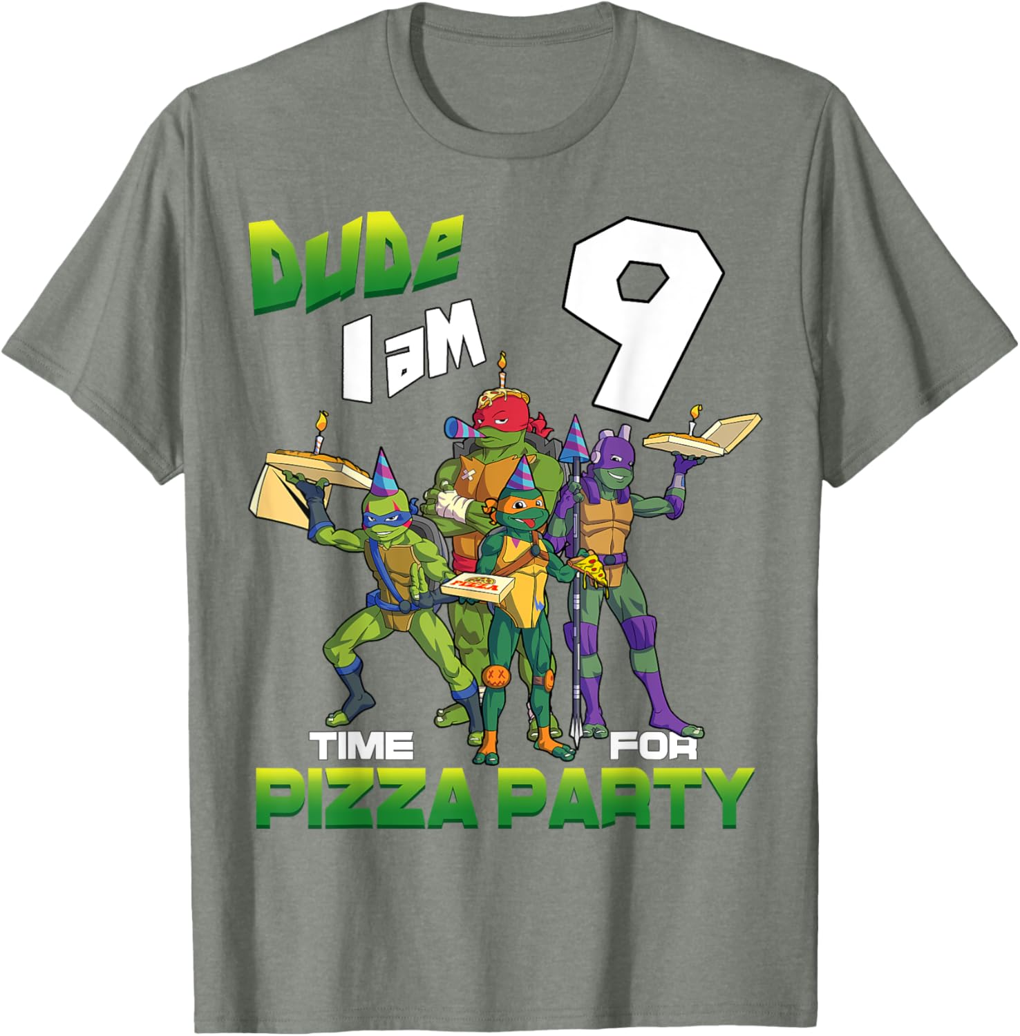 Mademark Teenage Mutant Ninja Turtles Pizza Party T-Shirt for 9-Year-Olds - 13