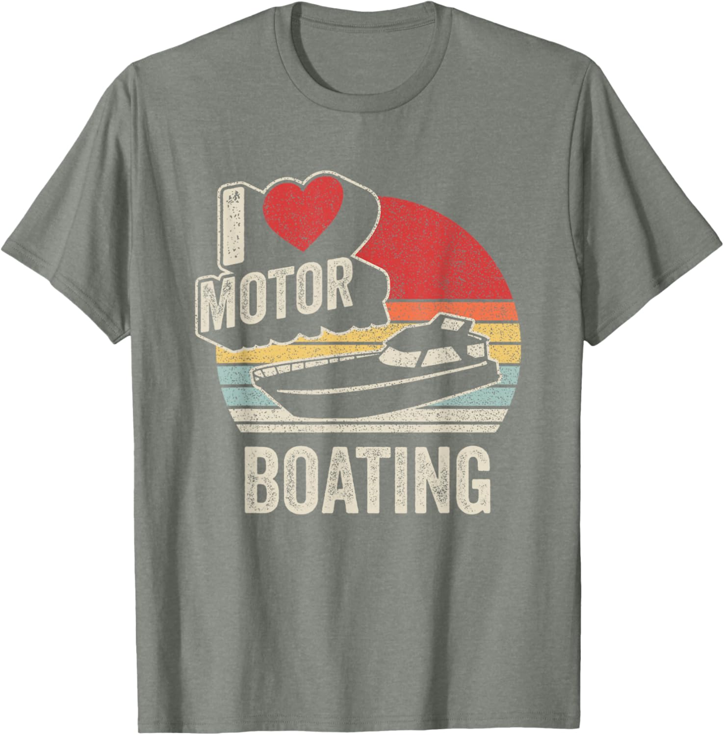 Vintage Retro I Love Motor Boating Funny T-Shirt for Boaters and Enthusiasts - 14