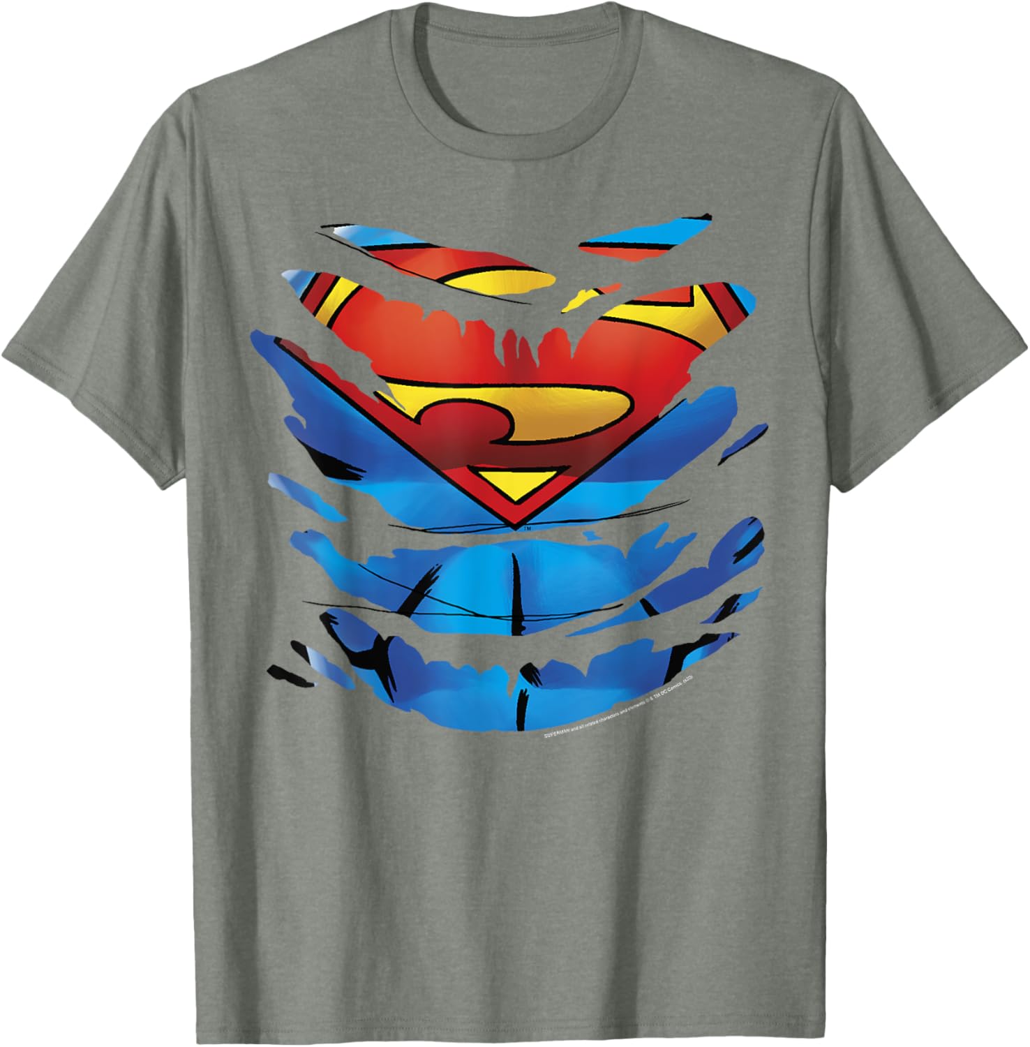 Superman Costume Rip Through T-Shirt for Fans of DC Comics Apparel - 5