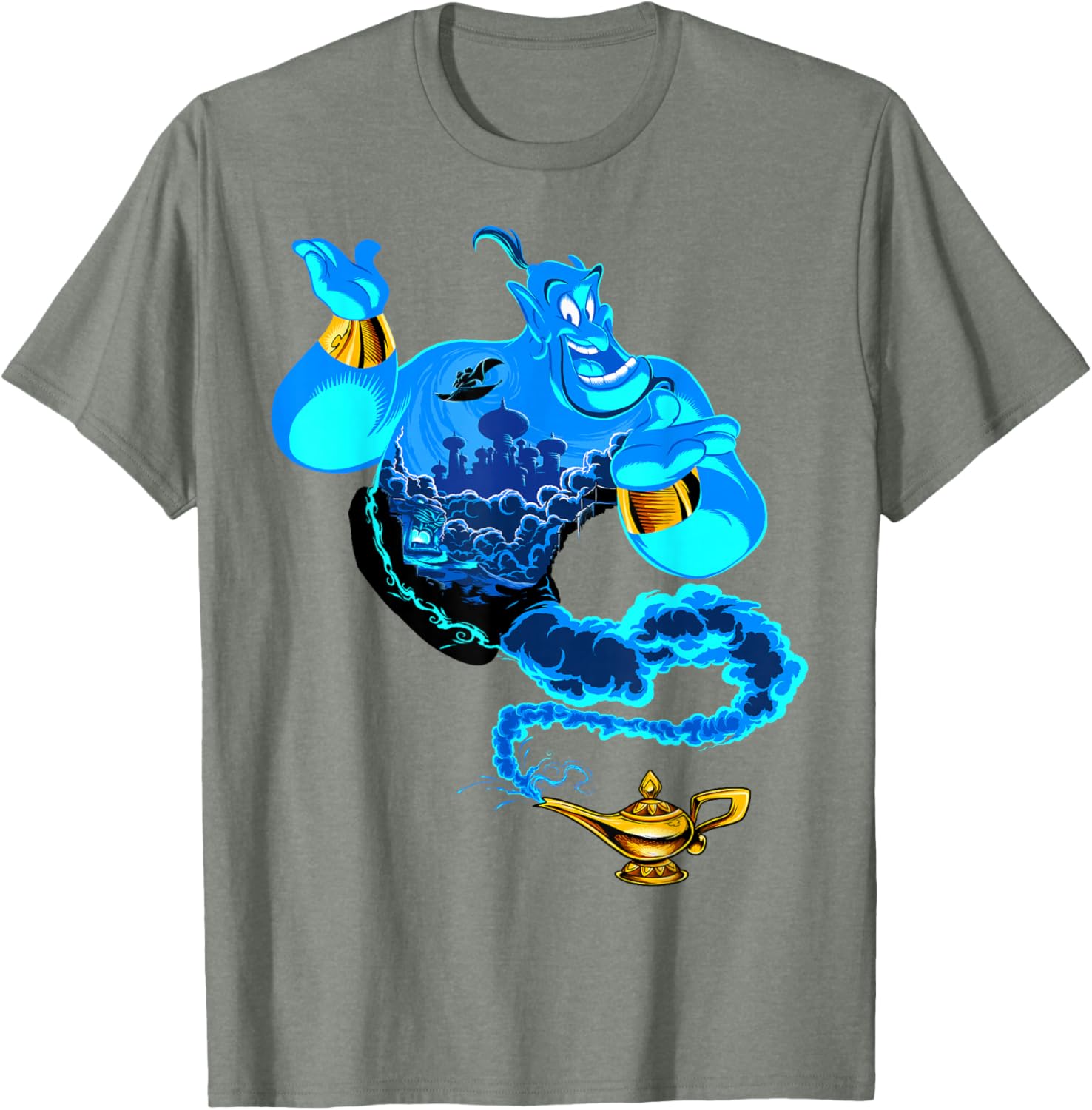 Disney Aladdin Genie Portrait T-Shirt Fun Agrabah Style for Fans - 3