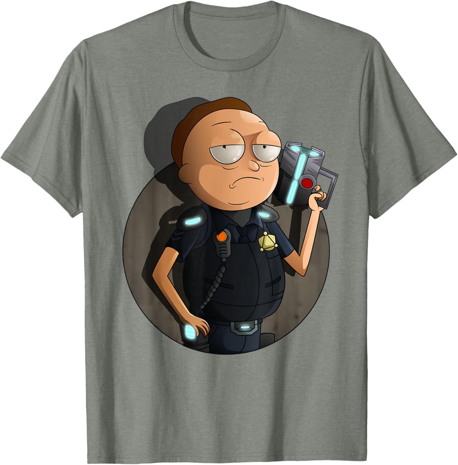 Mademark x Rick and Morty Cop Morty T-Shirt Stylish Graphic Tee - 23