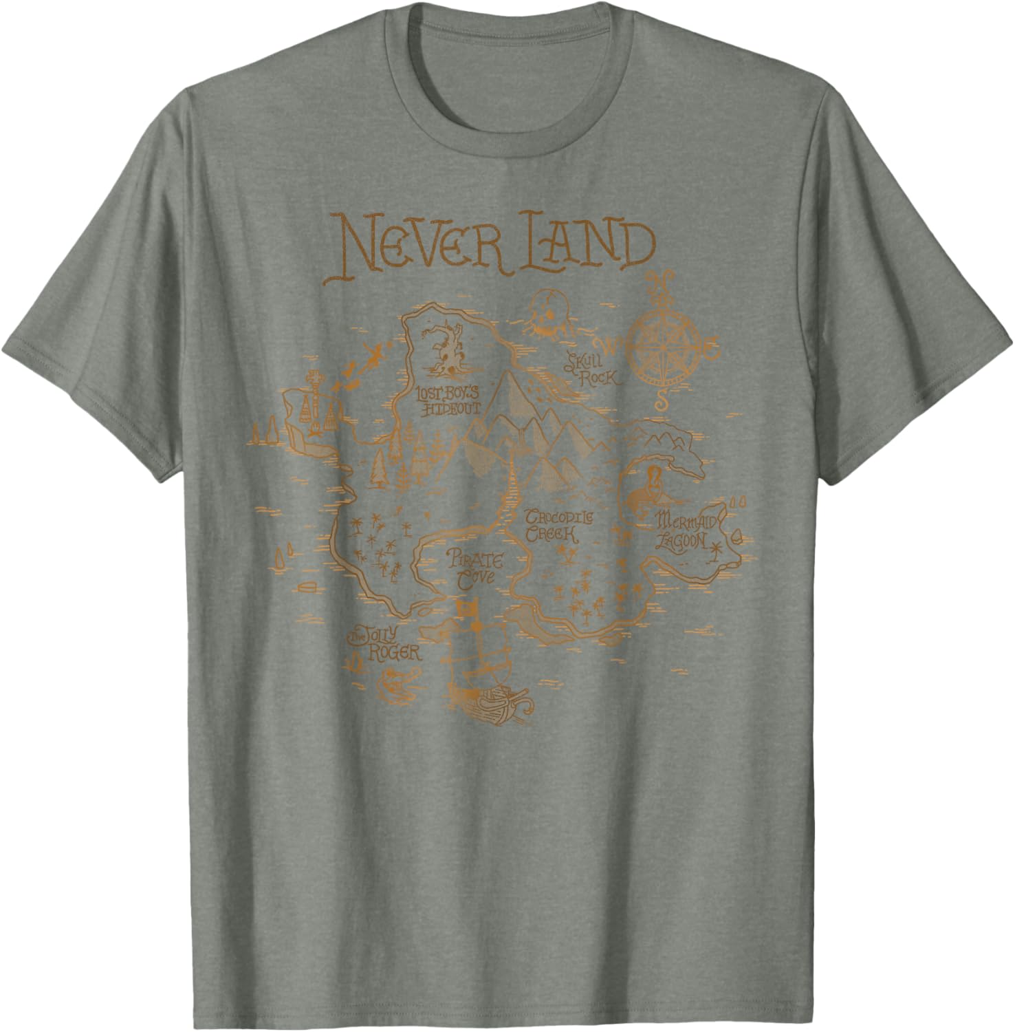 Disney Peter Pan Never Land Map Graphic T-Shirt for Adventure Lovers - 10