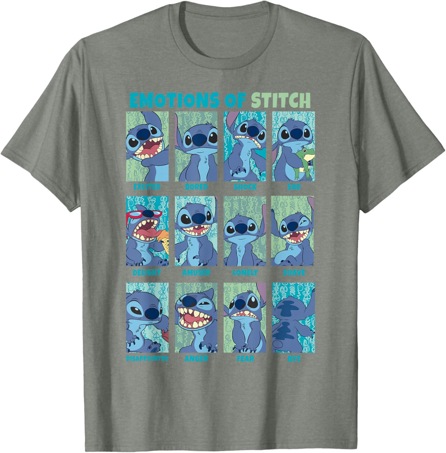 Disney Lilo & Stitch Emotions Stitch Box Up Panels T-Shirt for Fans - 7