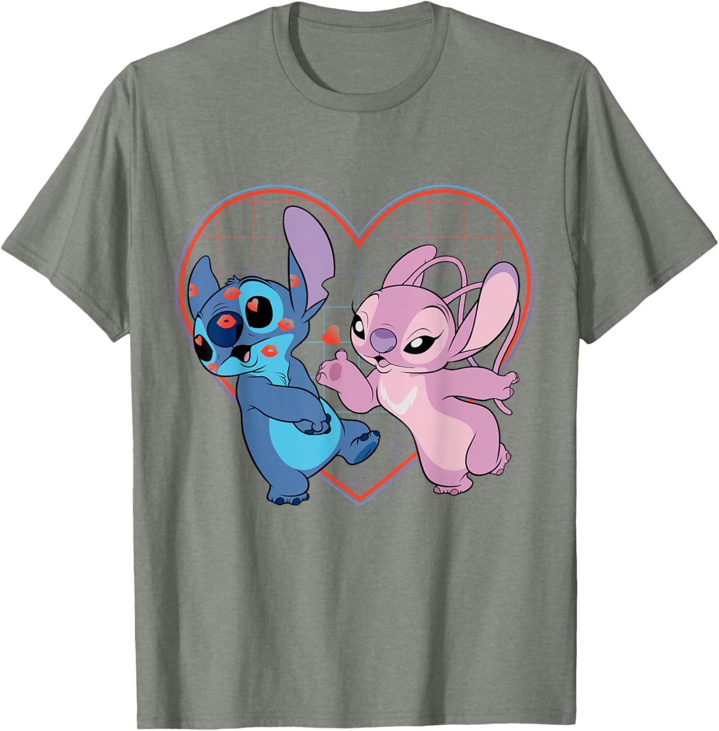 Disney Lilo and Stitch Angel Heart Kisses T-Shirt for Fun Fashion Lovers - 9