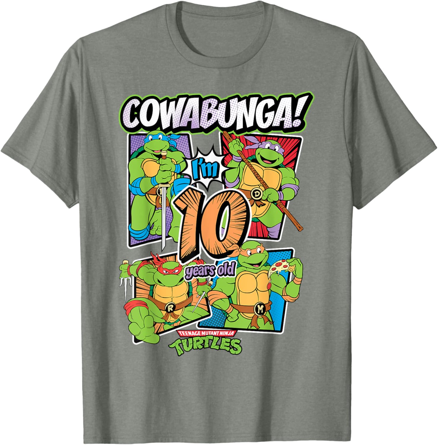 Cowabunga I'm 10 Years Old TMNT T-Shirt for Kids - Fun Birthday Apparel - 11