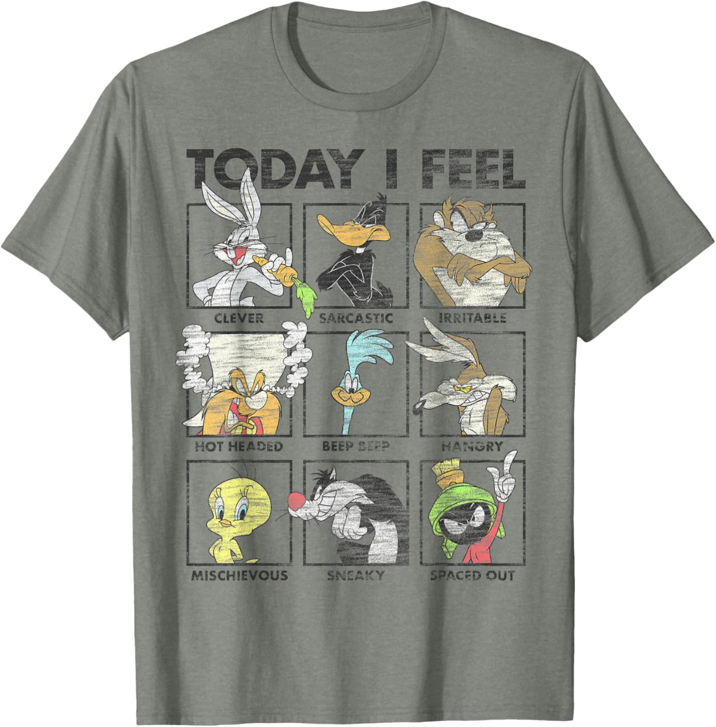 Looney Tunes Distressed Character Box T-Shirt for Casual Comfort - 3