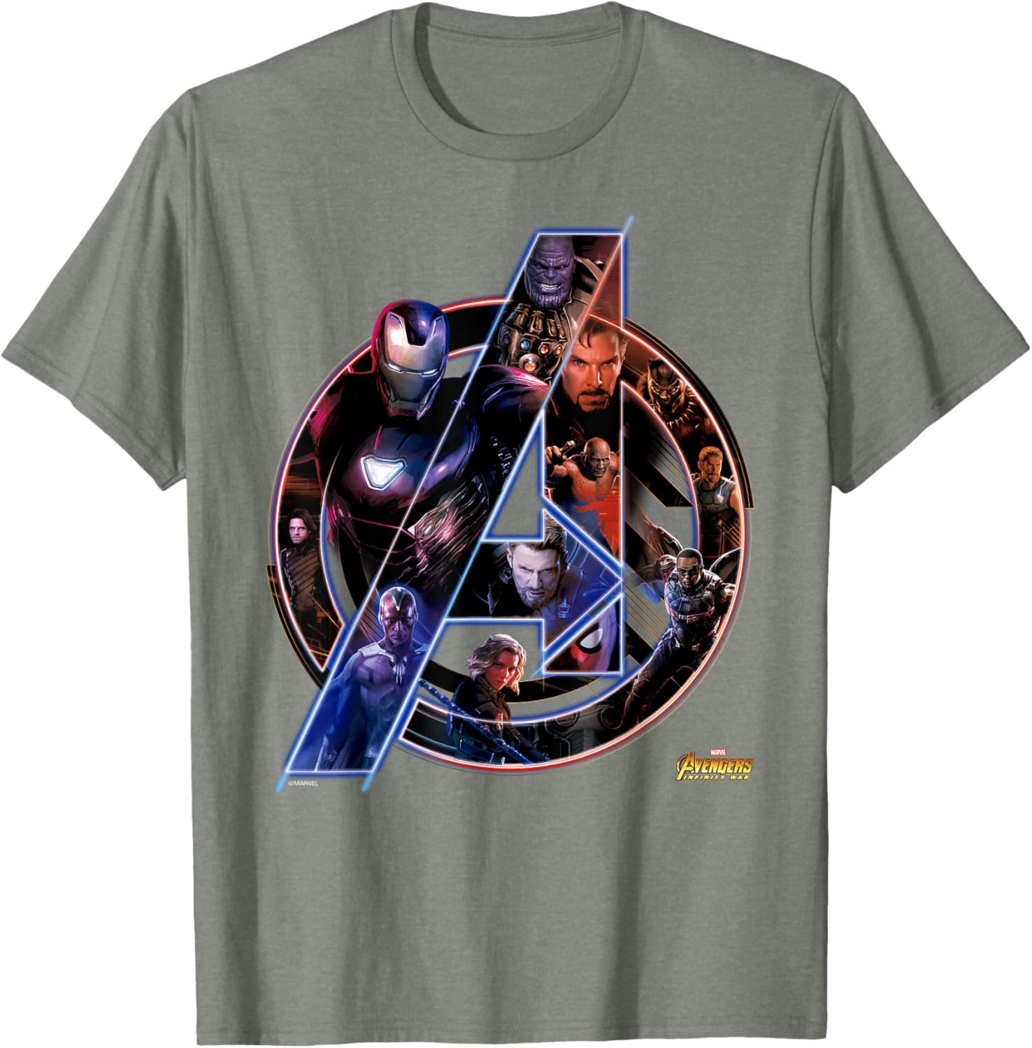 Marvel Avengers Infinity War Neon Team Short Sleeve T-Shirt for Fans - 5
