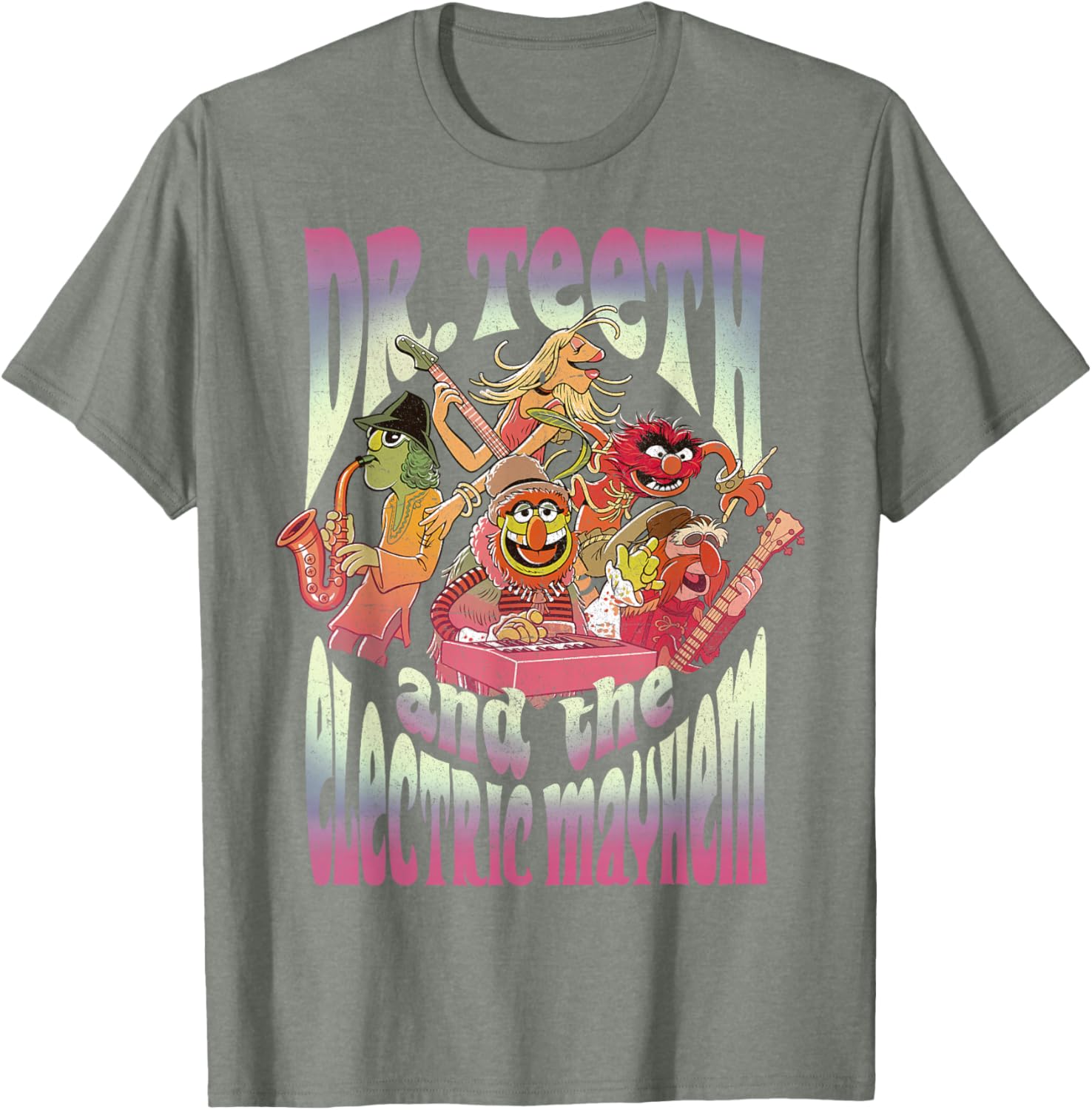 Disney Muppets Dr. Teeth Electric Mayhem T-Shirt Fun Graphic Tee - 8