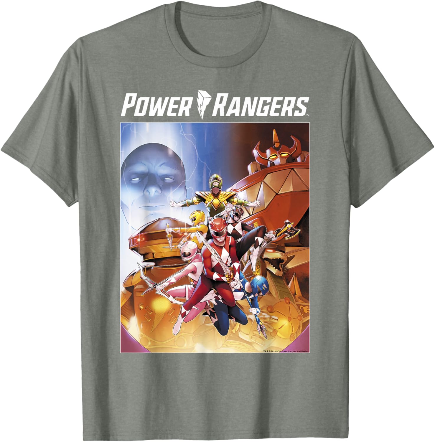 Power Rangers Rainbow Color Action Group Shot Poster T-Shirt for Fans - 9