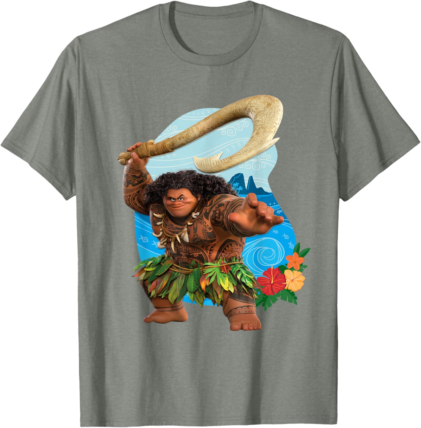 Disney Moana 2 Maui Tropical Island Adventure T-Shirt with Fish Hook - 5