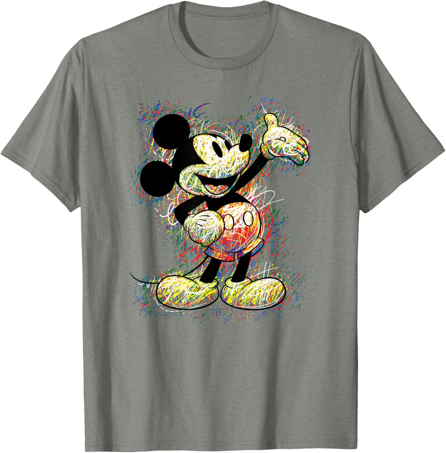 Disney Mickey Mouse Scribble T-Shirt for Kids and Adults - Fun Apparel - 9