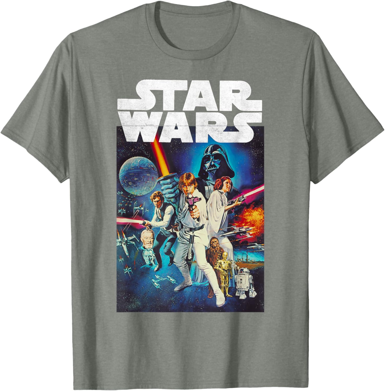 Star Wars Vintage Cast Poster T-Shirt for Disney Fans and Collectors - 2