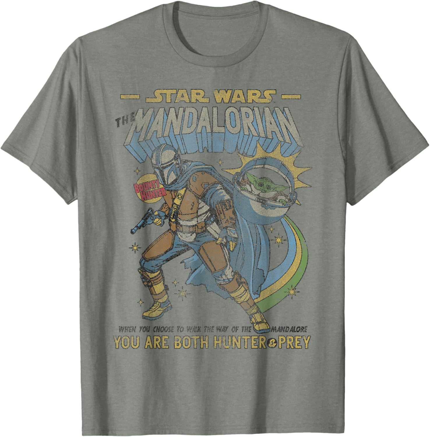 Mandalorian Comic Poster T-Shirt for Star Wars Fans - Stylish Tee Design - 3