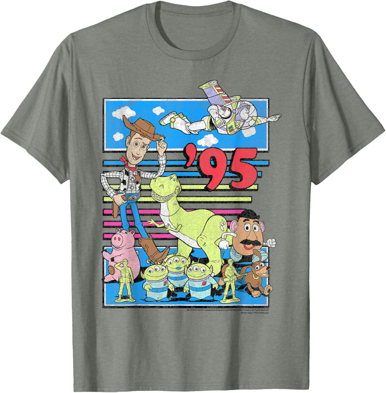Disney Pixar Toy Story 95 Retro Colorful T-Shirt for Fans and Collectors - 3