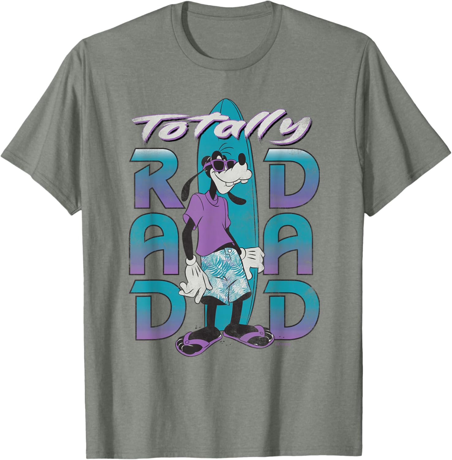 Disney Goofy Totally Rad Dad Surfing Distressed T-Shirt for Father's Day - 5