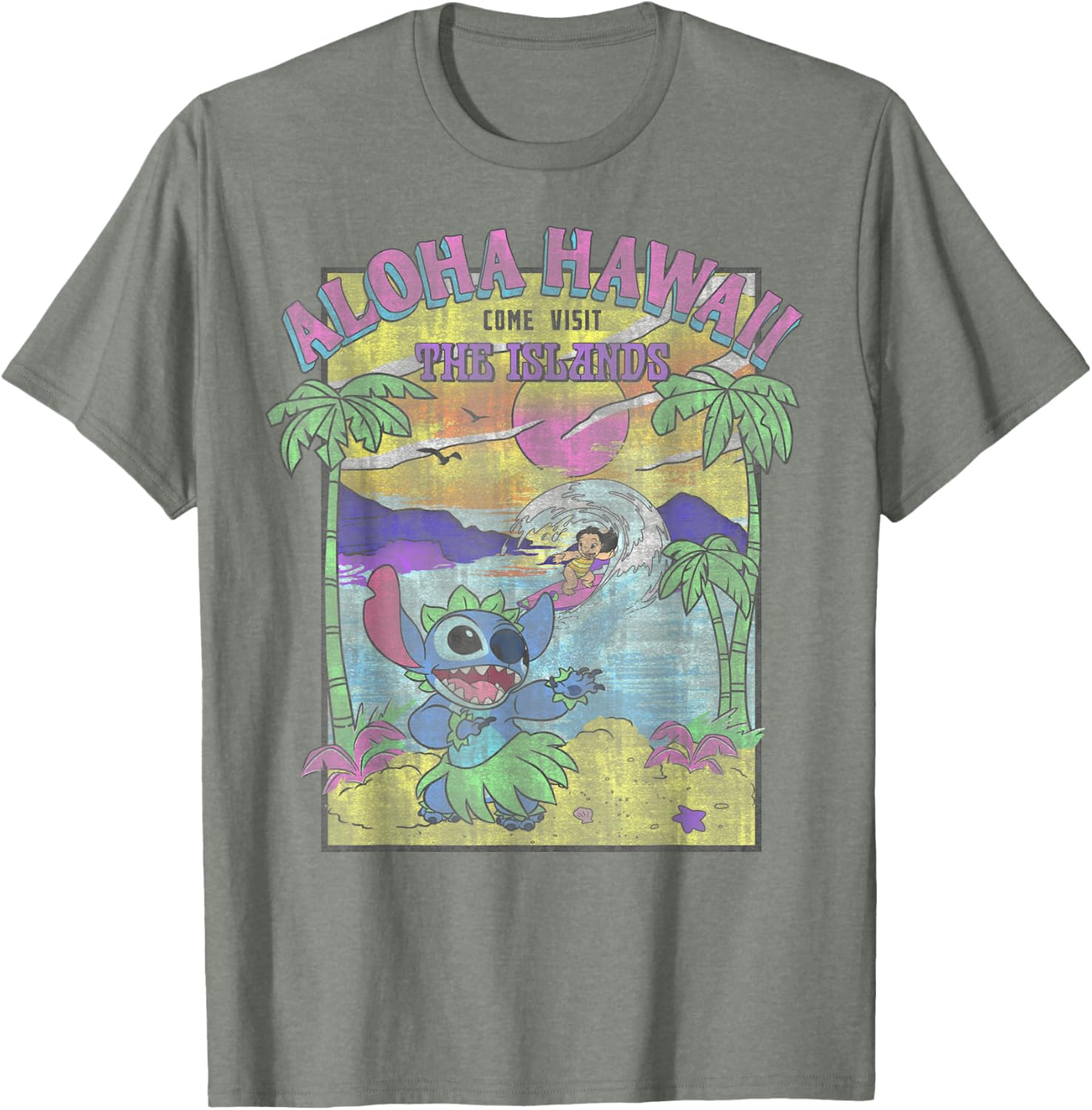 Disney Lilo & Stitch Aloha Hawaii Visit Islands T-Shirt for Fun Adventures - 6