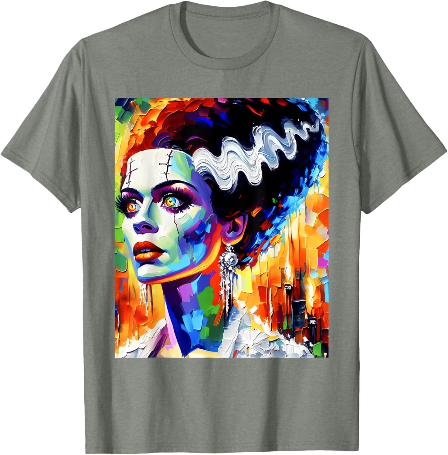 Frankenstein Monster and Bride Matching Couple T-Shirts for Halloween - 1