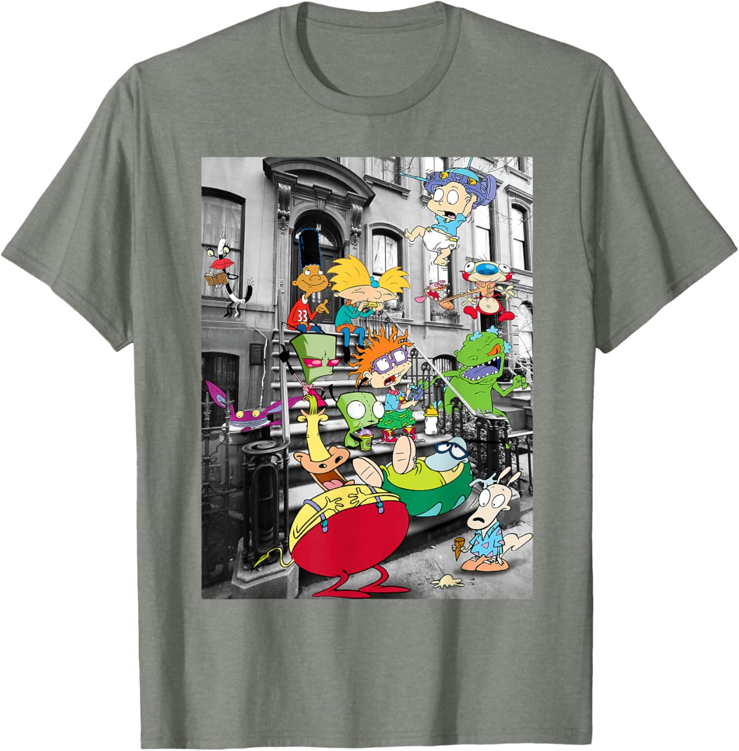 Nickelodeon Classic Nicktoons Hanging On Stoop T-Shirt for Fans - 4