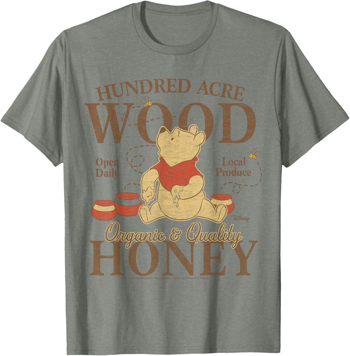Winnie The Pooh Organic Honey T-Shirt for Kids in Hundred Acre Wood - 9